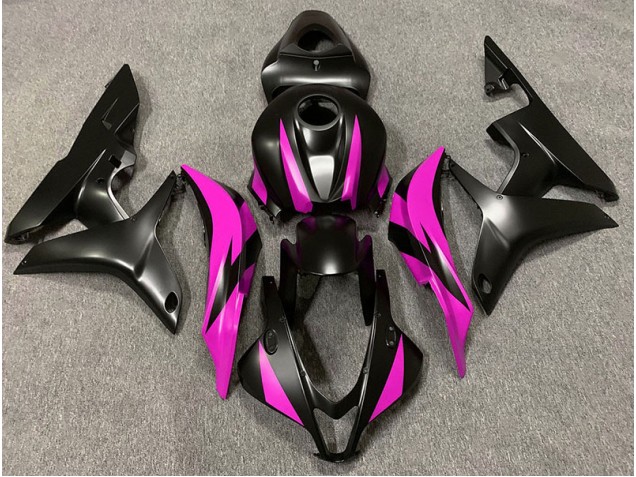 Aftermarket 2007-2008 Matte Black & Pink Design Honda CBR600RR Motorcycle Fairings Aftermarket 2007-2008 Matte Black & Pink Design Honda CBR600RR Motorcycle Fairings