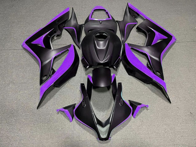 Aftermarket 2007-2008 Matte Black & Purple Honda CBR600RR Motorcycle Fairings Aftermarket 2007-2008 Matte Black & Purple Honda CBR600RR Motorcycle Fairings