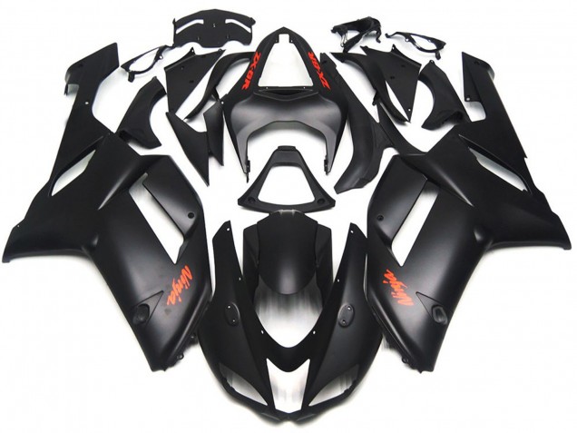 Aftermarket 2007-2008 Matte Black Red Decals Kawasaki ZX6R Motorcycle Fairings Aftermarket 2007-2008 Matte Black Red Decals Kawasaki ZX6R Motorcycle Fairings