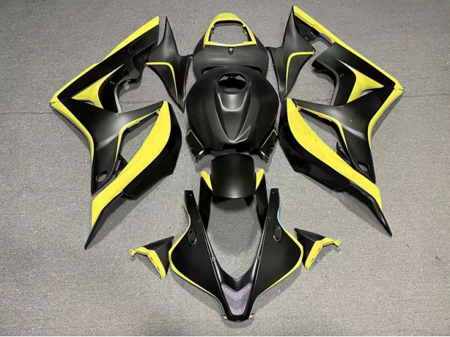 Aftermarket 2007-2008 Matte Black & Yellow Honda CBR600RR Motorcycle Fairings Aftermarket 2007-2008 Matte Black & Yellow Honda CBR600RR Motorcycle Fairings
