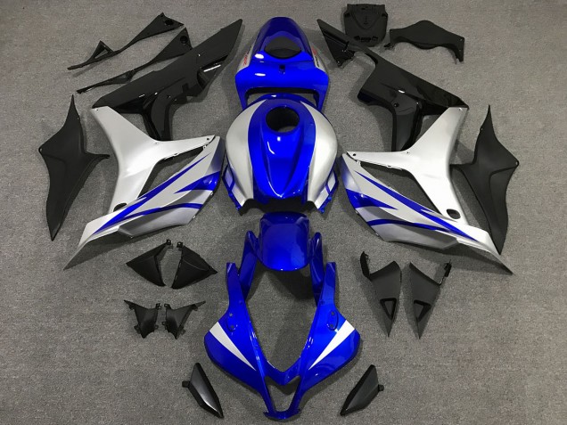 Aftermarket 2007-2008 OEM Style Blue and Silver Honda CBR600RR Motorcycle Fairings Aftermarket 2007-2008 OEM Style Blue and Silver Honda CBR600RR Motorcycle Fairings
