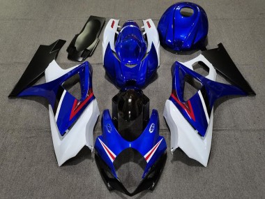 Aftermarket 2007-2008 OEM Style Gloss Blue and White Suzuki GSXR 1000 Motorcycle Fairings