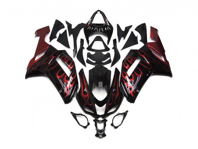 Aftermarket 2007-2008 Red Gloss Flame Kawasaki ZX6R Motorcycle Fairings Aftermarket 2007-2008 Red Gloss Flame Kawasaki ZX6R Motorcycle Fairings
