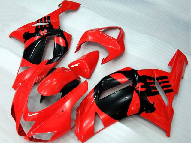 Aftermarket 2007-2008 Red Skull Kawasaki ZX6R Motorcycle Fairings Aftermarket 2007-2008 Red Skull Kawasaki ZX6R Motorcycle Fairings