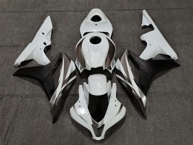 Aftermarket 2007-2008 White Graphite and Black Honda CBR600RR Motorcycle Fairings Aftermarket 2007-2008 White Graphite and Black Honda CBR600RR Motorcycle Fairings