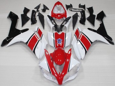 Aftermarket 2007-2008 White and Red OEM Style Gloss Yamaha R1 Fairings