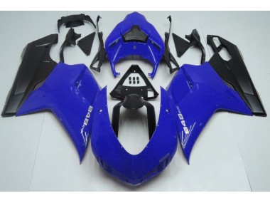 Aftermarket 2007-2012 Gloss Blue & Black Ducati 848 1098 1198 Motorcycle Fairings