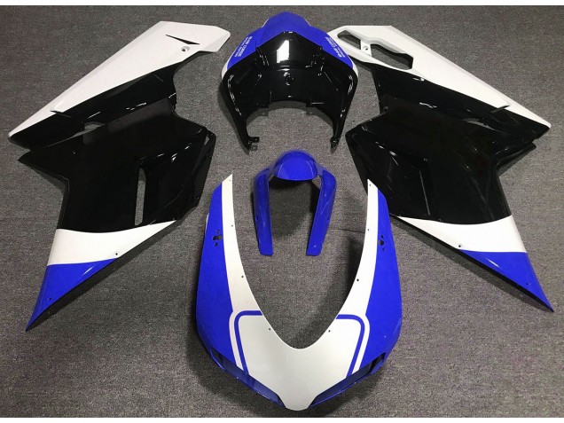 Aftermarket 2007-2012 Gloss Blue White and Black Ducati 848 1098 1198 Fairings