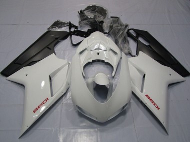 Aftermarket 2007-2012 Red White and Matte Black Ducati 848 1098 1198 Fairings