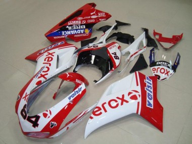 Aftermarket 2007-2012 White Xerox Ducati 848 1098 1198 Motorcycle Fairings