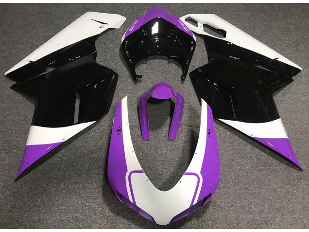 Aftermarket 2007-2012 Gloss Purple White and Black Ducati 848 1098 1198 Motorcycle Fairings Aftermarket 2007-2012 Gloss Purple White and Black Ducati 848 1098 1198 Motorcycle Fairings
