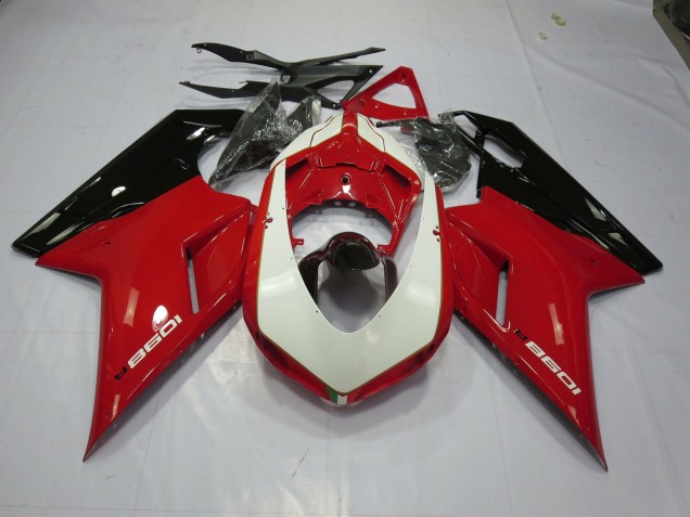 Aftermarket 2007-2012 Red and White Ducati 848 1098 1198 Motorcycle Fairings Aftermarket 2007-2012 Red and White Ducati 848 1098 1198 Motorcycle Fairings