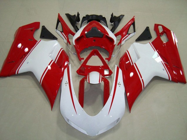 Aftermarket 2007-2012 Red and White Pin Ducati 848 1098 1198 Motorcycle Fairings Aftermarket 2007-2012 Red and White Pin Ducati 848 1098 1198 Motorcycle Fairings
