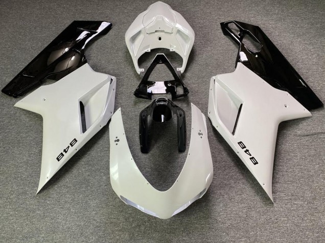 Aftermarket 2007-2012 White Pearl and Black Ducati 848 1098 1198 Motorcycle Fairings Aftermarket 2007-2012 White Pearl and Black Ducati 848 1098 1198 Motorcycle Fairings