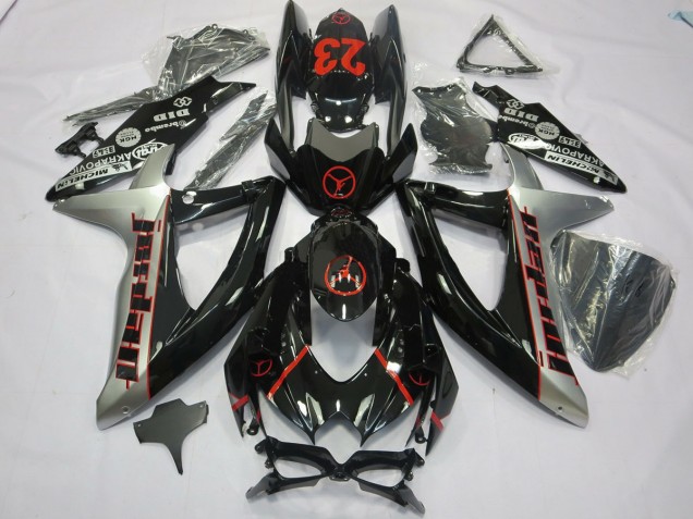 Aftermarket 2008-2010 Black Grey Jordan Suzuki GSXR 600-750 Motorcycle Fairings Aftermarket 2008-2010 Black Grey Jordan Suzuki GSXR 600-750 Motorcycle Fairings