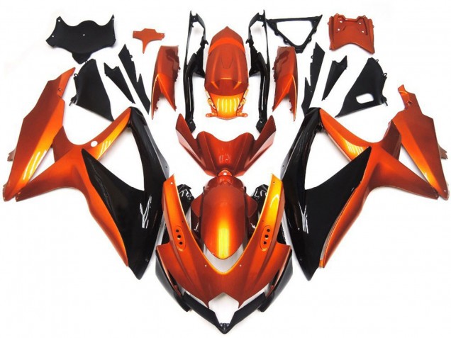 Aftermarket 2008-2010 Bronze Orange and Black Suzuki GSXR 600-750 Motorcycle Fairings Aftermarket 2008-2010 Bronze Orange and Black Suzuki GSXR 600-750 Motorcycle Fairings