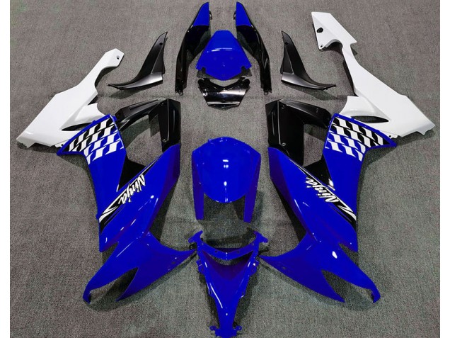 Aftermarket 2008-2010 Gloss Blue and White Kawasaki ZX10R Motorcycle Fairings Aftermarket 2008-2010 Gloss Blue and White Kawasaki ZX10R Motorcycle Fairings