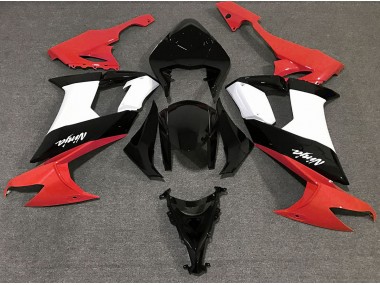 Aftermarket 2008-2010 Gloss Red Black and White Kawasaki ZX10R Motorcycle Fairings