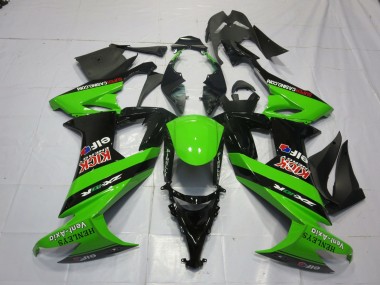 Aftermarket 2008-2010 Green and Black Kawasaki ZX10R Motorcycle Fairings