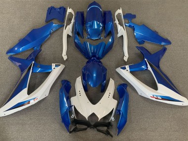 Aftermarket 2008-2010 OEM Style Blue and White Suzuki GSXR 600-750 Motorcycle Fairings