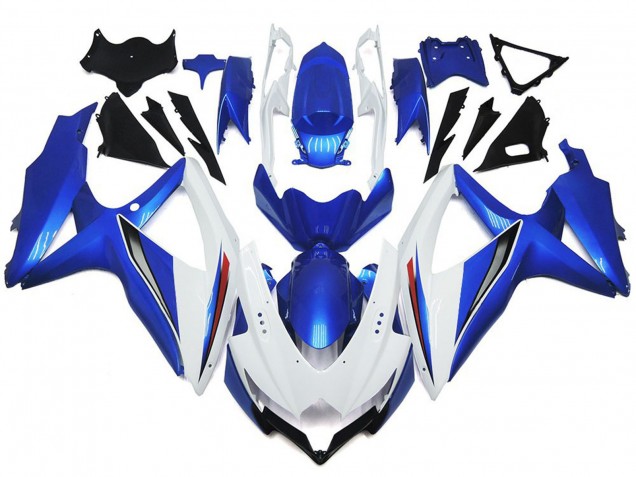 Aftermarket 2008-2010 Shining Gloss White With Silver and blue Suzuki GSXR 600-750 Motorcycle Fairings Aftermarket 2008-2010 Shining Gloss White With Silver and blue Suzuki GSXR 600-750 Motorcycle Fairings