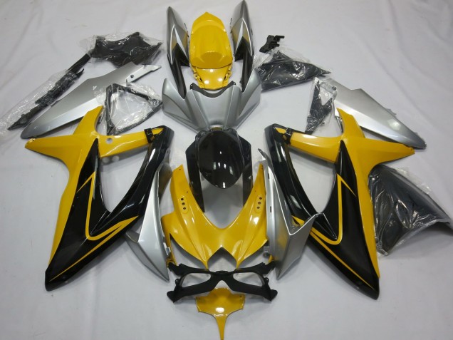 Aftermarket 2008-2010 Yellow Black and Silver Suzuki GSXR 600-750 Motorcycle Fairings Aftermarket 2008-2010 Yellow Black and Silver Suzuki GSXR 600-750 Motorcycle Fairings