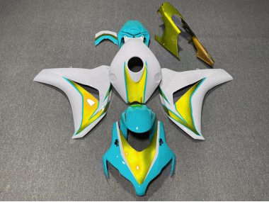 Aftermarket 2008-2011 Light Blue and Gold Honda CBR1000RR Motorcycle Fairings