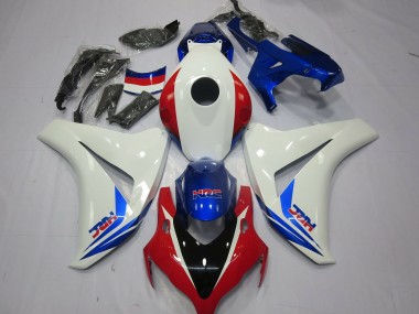 Aftermarket 2008-2011 White Red and Blue Honda CBR1000RR Motorcycle Fairings