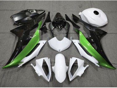 Aftermarket 2008-2016 Custom Green Black and White Yamaha R6 Motorcycle Fairings