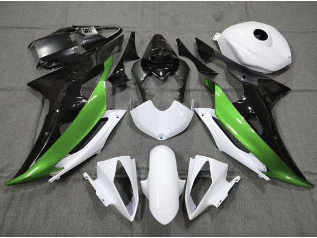 Aftermarket 2008-2016 Custom Green Black and White Yamaha R6 Motorcycle Fairings Aftermarket 2008-2016 Custom Green Black and White Yamaha R6 Motorcycle Fairings