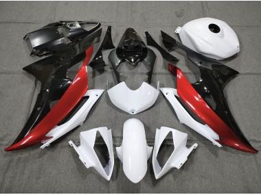Aftermarket 2008-2016 Custom Red Black and White Yamaha R6 Motorcycle Fairings