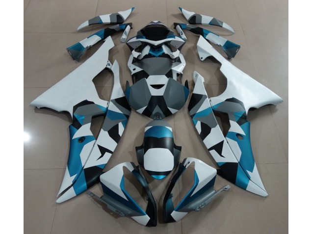 Aftermarket 2008-2016 Glacier Blue Snow Camo Yamaha R6 Motorcycle Fairings Aftermarket 2008-2016 Glacier Blue Snow Camo Yamaha R6 Motorcycle Fairings