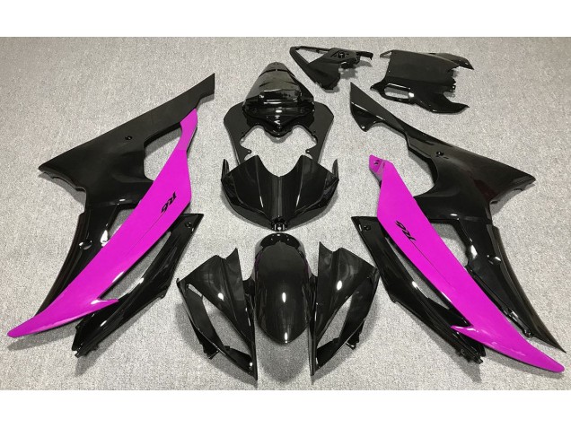 Aftermarket 2008-2016 Gloss Black & Pink Yamaha R6 Motorcycle Fairings Aftermarket 2008-2016 Gloss Black & Pink Yamaha R6 Motorcycle Fairings