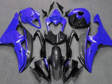 Aftermarket 2008-2016 Gloss Blue and Carbon Yamaha R6 Motorcycle Fairings