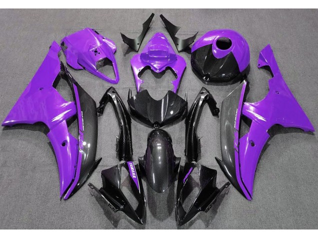 Aftermarket 2008-2016 Gloss Purple and Carbon Yamaha R6 Motorcycle Fairings Aftermarket 2008-2016 Gloss Purple and Carbon Yamaha R6 Motorcycle Fairings