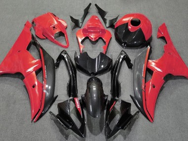 Aftermarket 2008-2016 Gloss Red and Carbon Yamaha R6 Motorcycle Fairings