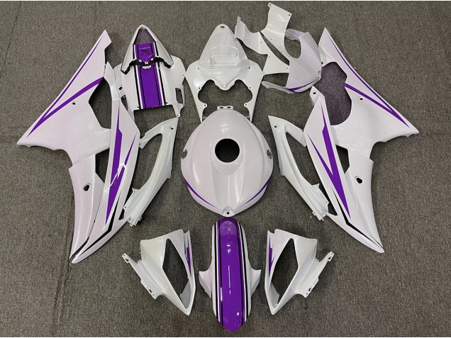 Aftermarket 2008-2016 Gloss White and Purple Yamaha R6 Motorcycle Fairings Aftermarket 2008-2016 Gloss White and Purple Yamaha R6 Motorcycle Fairings