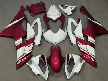 Aftermarket 2008-2016 Gloss White and Red OEM Style Yamaha R6 Motorcycle Fairings