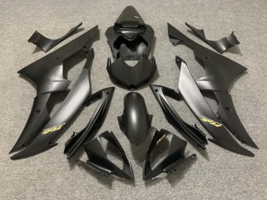 Aftermarket 2008-2016 Matte Black with Gold Yamaha R6 Fairings