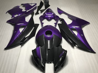Aftermarket 2008-2016 Purple w Carbon Style Yamaha R6 Motorcycle Fairings