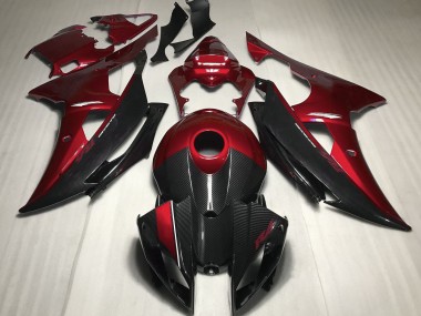 Aftermarket 2008-2016 Red w Carbon Style Yamaha R6 Motorcycle Fairings