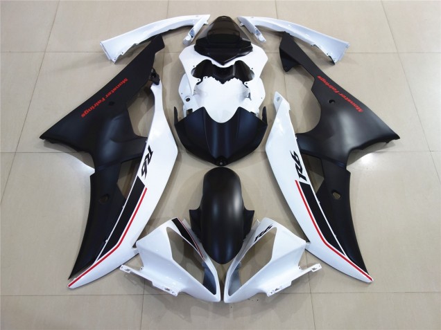 Aftermarket 2008-2016 White with Black Custom OEM Style Yamaha R6 Motorcycle Fairings Aftermarket 2008-2016 White with Black Custom OEM Style Yamaha R6 Motorcycle Fairings