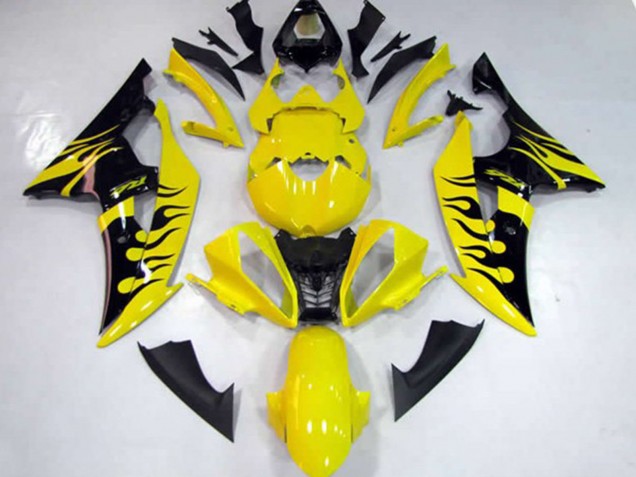 Aftermarket 2008-2016 Yellow Flame Yamaha R6 Motorcycle Fairings Aftermarket 2008-2016 Yellow Flame Yamaha R6 Motorcycle Fairings