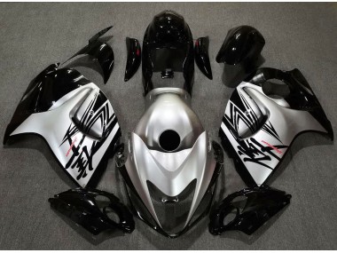Aftermarket 2008-2019 Gloss Black & Silver Design Suzuki GSXR 1300 Motorcycle Fairings