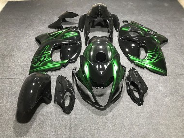 Aftermarket 2008-2019 Gloss Black and Green Suzuki GSXR 1300 Motorcycle Fairings