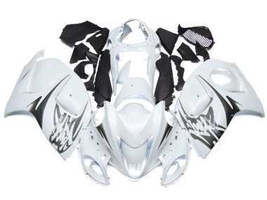 Aftermarket 2008-2019 Gloss White with Silver Style Suzuki GSXR 1300 Motorcycle Fairings