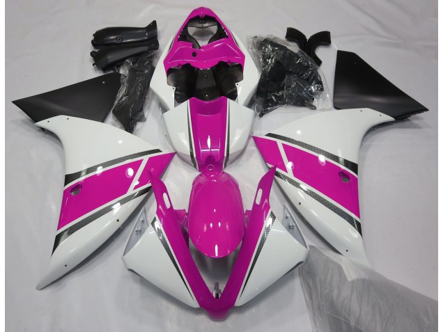 Aftermarket 2009-2011 Gloss White and Pink Yamaha R1 Motorcycle Fairings Aftermarket 2009-2011 Gloss White and Pink Yamaha R1 Motorcycle Fairings