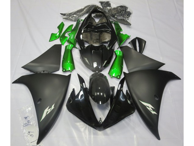 Aftermarket 2009-2011 Matte Black & Green Yamaha R1 Motorcycle Fairings Aftermarket 2009-2011 Matte Black & Green Yamaha R1 Motorcycle Fairings