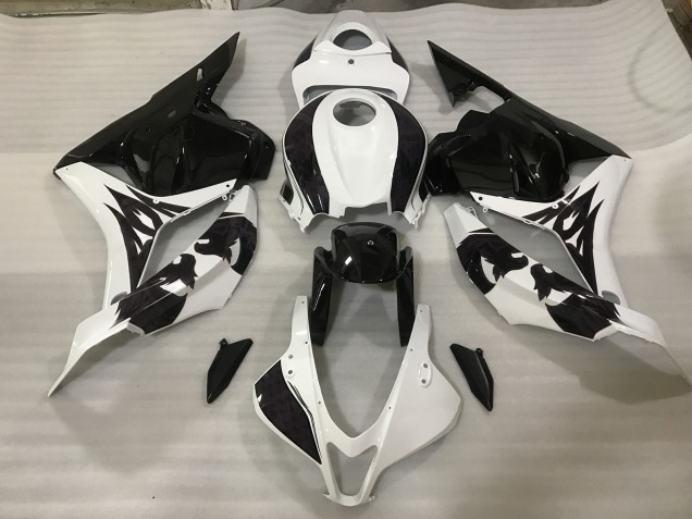 Aftermarket 2009-2012 Black / White Custom Honda CBR600RR Motorcycle Fairings Aftermarket 2009-2012 Black / White Custom Honda CBR600RR Motorcycle Fairings
