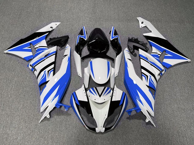 Aftermarket 2009-2012 Blue White and Black Zag Kawasaki ZX6R Motorcycle Fairings Aftermarket 2009-2012 Blue White and Black Zag Kawasaki ZX6R Motorcycle Fairings